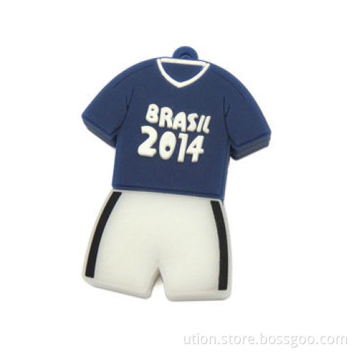 2014 World Cup Polo Shirt PVC USB Flash Drive with 1 to 32GB Memory Capacity, OEM Orders Welcomed